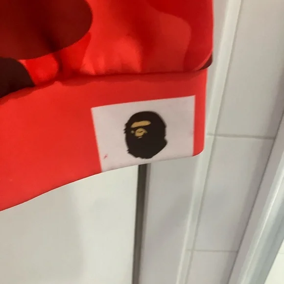 BAPE designer brand Camo Red Shark Full Zip Hoodie lightweight jacket Size XXL - Picture 4 of 15